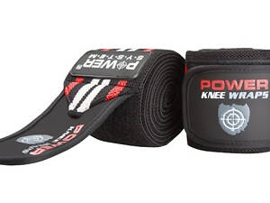Бинты на колени Power System Knee Wraps PS-3700 Black-Red