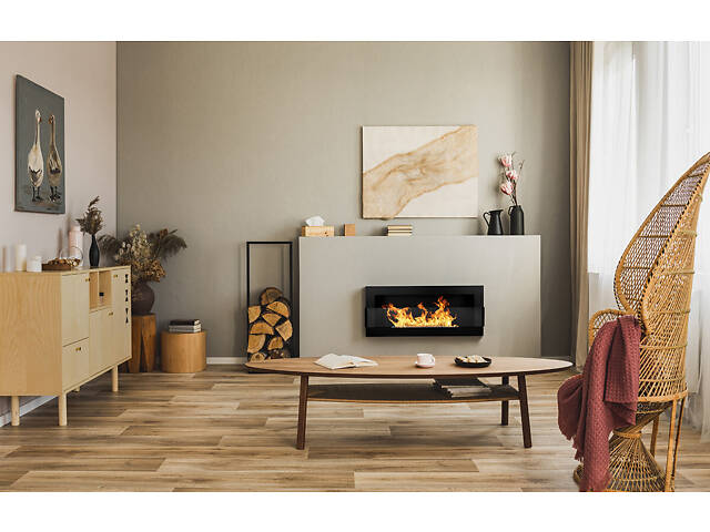 Біокамін GMT 900х400х120 BLACK MAT + СКЛО - Фото 5