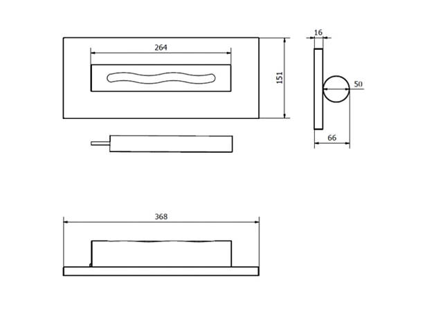 Біокамін GMT Stainless 360х66х151 Black - Фото 7