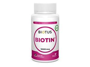 Биотин, Biotin, Biotus, 10000 мкг, 100 капсул