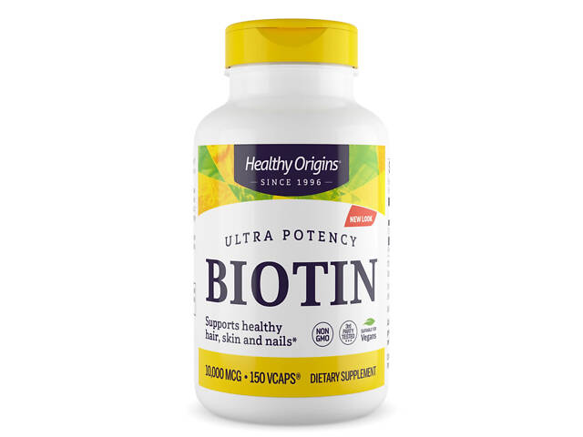 Биотин, Biotin, Healthy Origins, 10,000 мкг, 150 капсул Биотин, Biotin, Healthy Origins, 10,000 мкг, 150 капсул