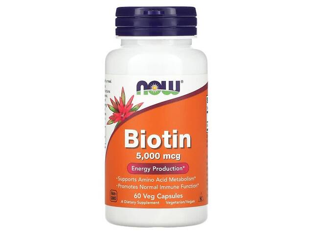 Биотин Now Foods Biotin 5000 mcg 60 vcaps (1086-2022-10-0566) - Фото 1