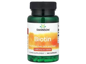 Биотин Swanson Biotin 5000 mcg 100 caps (1086-100-17-9652087-20)