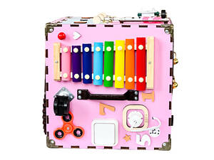 Бізікуб з роботом Рожевий 30х30 см