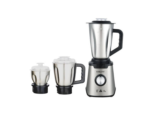 Блендер з чашею 1.5 літра для коктейлів та смузі портативний 2 режими швидкості з кавомолкою 1000 Вт Sokany SK-187 - Фото 1