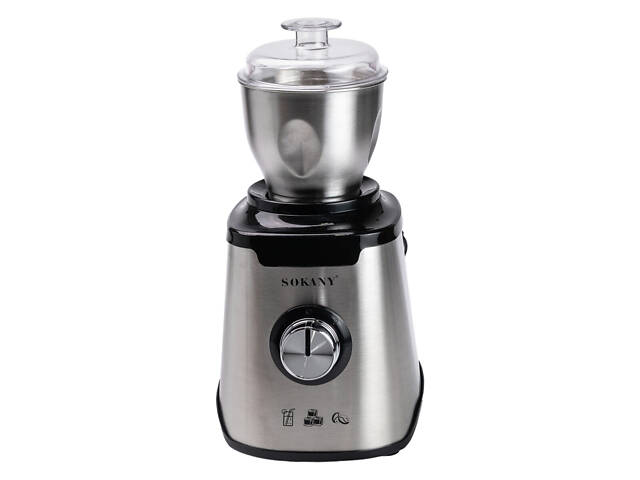 Блендер з чашею 1.5 літра для коктейлів та смузі портативний 2 режими швидкості з кавомолкою 1000 Вт Sokany SK-187 - Фото 4