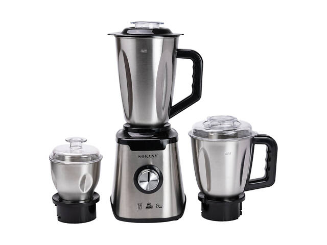 Блендер з чашею 1.5 літра для коктейлів та смузі портативний 2 режими швидкості з кавомолкою 1000 Вт Sokany SK-187 - Фото 7