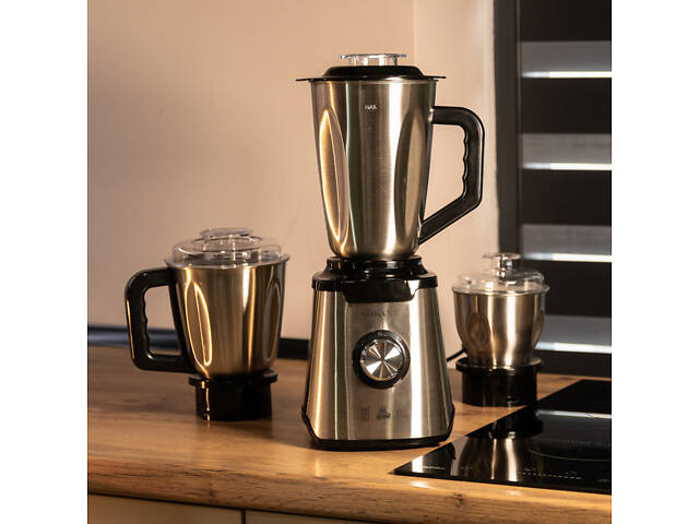 Блендер з чашею 1.5 літра для коктейлів та смузі портативний 2 режими швидкості з кавомолкою 1000 Вт Sokany SK-187 - Фото 8