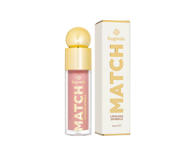 Блеск для губ Bogenia Match Lipgloss Sparkle с шиммером стойкий (BG712), 01 Светло-розовый