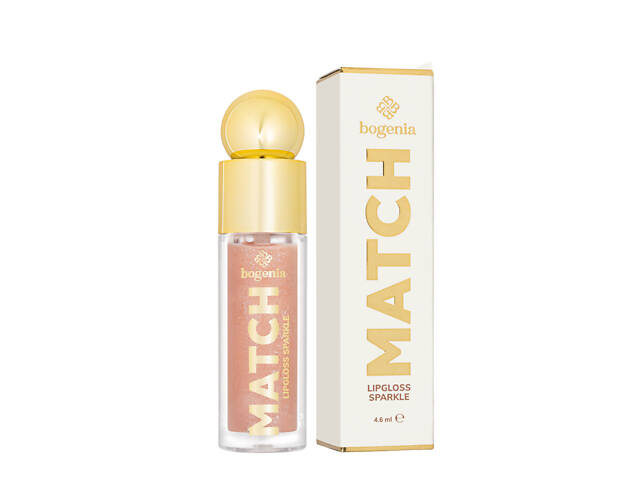 Блеск для губ Bogenia Match Lipgloss Sparkle с шиммером стойкий (BG712), 03 Бежевый