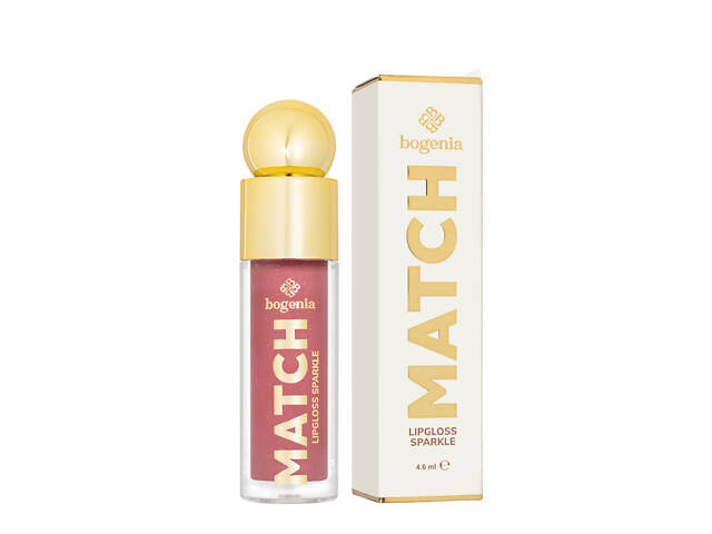 Блеск для губ с шиммером Bogenia Match Lipgloss Sparkle стойкий (BG712), 05 Розово-коричневый