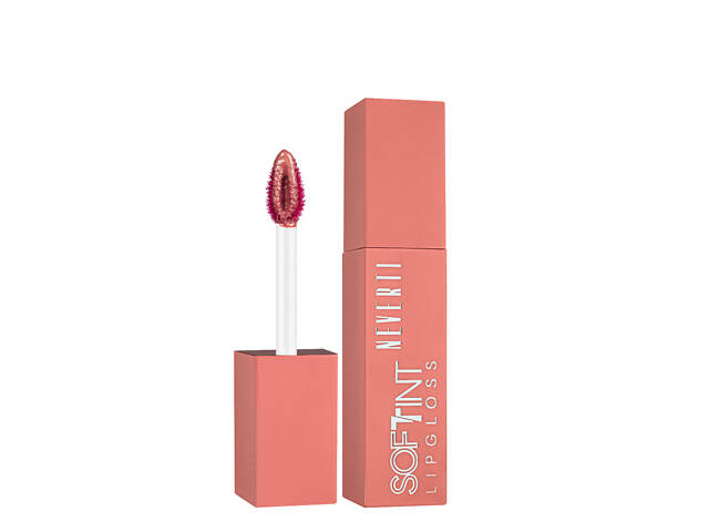 Блеск тинт для губ Neverti Soft Tint Lipgloss (NP802), 001 Розово-коричневый - Фото 2