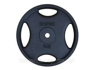 Блин (диск) 10 кг для гантели (штанги) с Quatro хватом под гриф Ø25мм
