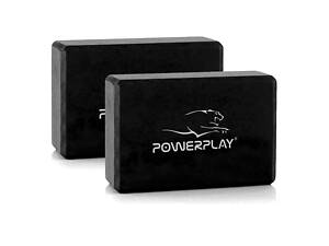 Блок для йоги 2 шт (пара) PowerPlay 4006 Yoga Brick EVA Чорні