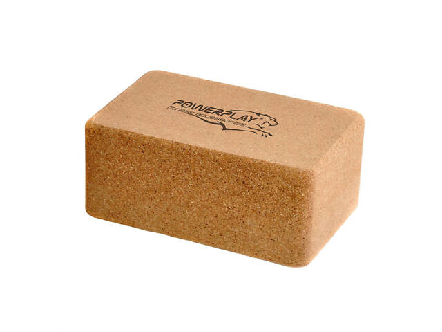 Блок для йоги PowerPlay PP_4006 з пробкового дерева Cork Yoga Block (1шт.) - Фото 2