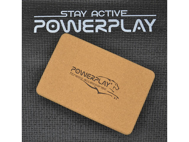Блок для йоги PowerPlay PP_4006 з пробкового дерева Cork Yoga Block (1шт.) - Фото 3