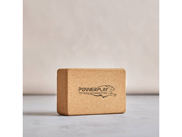 Блок для йоги PowerPlay PP_4006 з пробкового дерева Cork Yoga Block (1шт.) - Фото 4