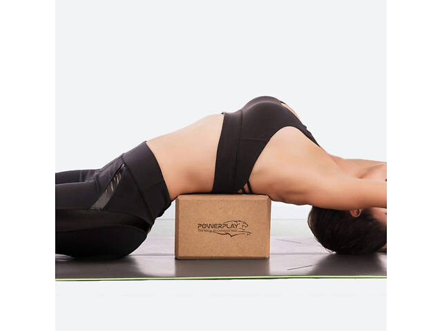 Блок для йоги PowerPlay PP_4006 з пробкового дерева Cork Yoga Block (1шт.) - Фото 8