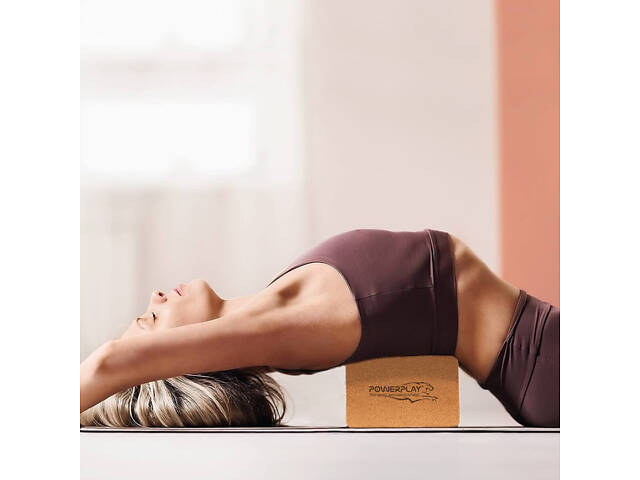 Блок для йоги PowerPlay PP_4006 з пробкового дерева Cork Yoga Block (1шт.) - Фото 9