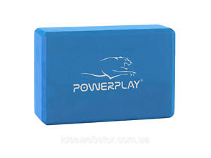 Блок для йоги PowerPlay Синій опора для спорту Кубик для фітнесу цегла для йоги Кубик для фітнесу