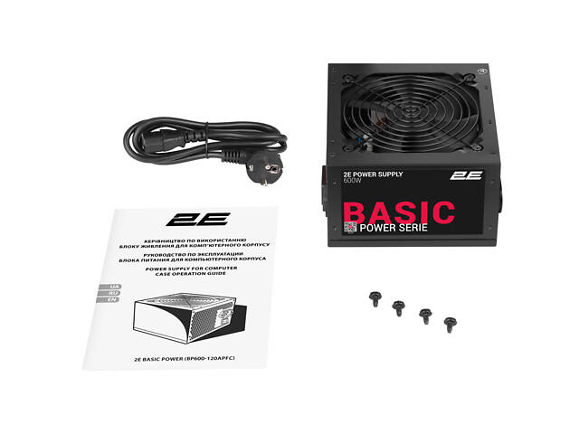 Блок живлення 2E Basic Power (600W), 80%, 120мм, 1xMB 24pin(20+4), 1xCPU 8pin(4+4), 3xMolex, 4xSATA, 2xPCIe 8pin(6+2) (2 - Фото 8