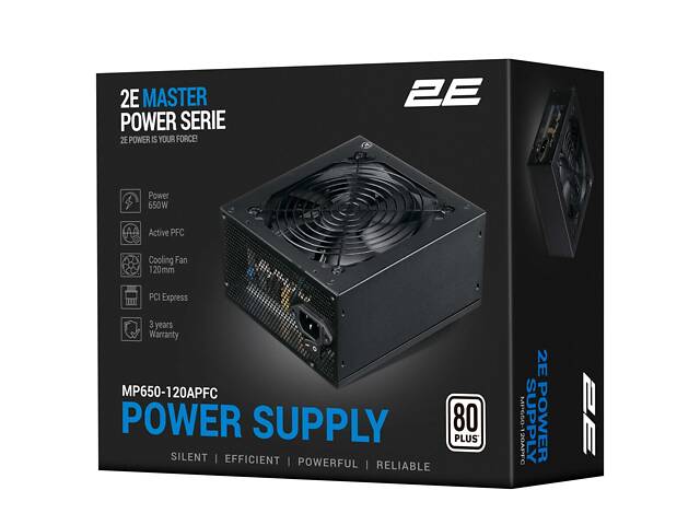 Блок живлення 2E Master Power (650W), >80%, 80+ White, 120мм, 1xMB 24pin(20+4), 1xCPU 8pin(4+4), 3xMolex, 5xSATA, 2xP - Фото 9