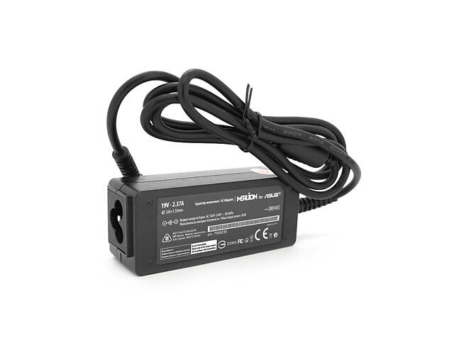 Блок питания MERLION для ноутбука ASUS 19V 2.37A (45 Вт) штекер 3,0*1,35мм, длина 0,9м + кабель питания - Фото 3