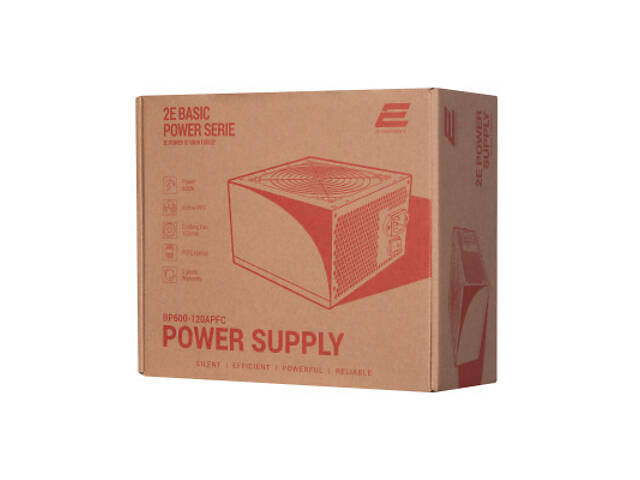 Блок живлення 2E BASIC POWER (600W), 80, 120mm, 1xMB 24pin(20+4), 1xCPU 8pin(4+4), 3xMolex, 4xSATA, 2xPCIe 8pin( (2E-BP60 - Фото 3