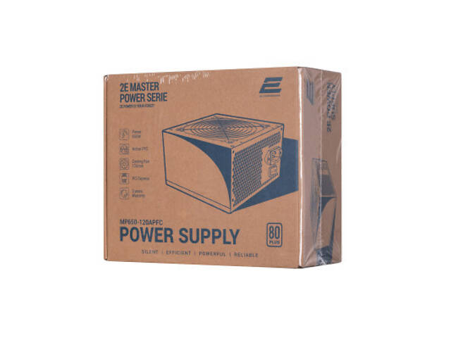 Блок живлення 2E MASTER POWER (650W), >80, 80+ White, 120mm, 1xMB 24pin(20+4), 1xCPU 8pin(4+4), 3xMolex, 5xSATA, (2E-MP65 - Фото 5