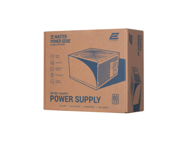 Блок живлення 2E MASTER POWER (750W), >80, 80+ White, 120mm, 1xMB 24pin(20+4), 1xCPU 8pin(4+4), 3xMolex, 5xSATA, (2E-MP75 - Фото 4