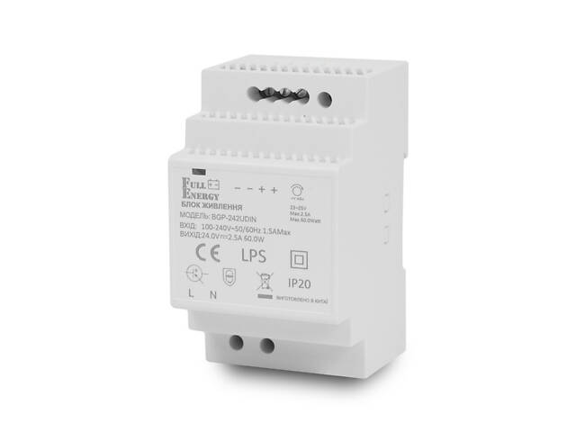 Блок питания Full Energy BGP-242UDIN 24 В/2.5 А для крепления на DIN рейку - Фото 1