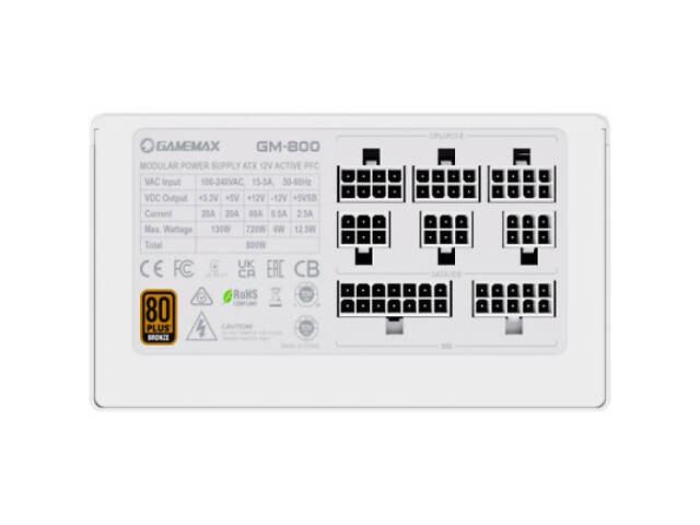 Блок живлення Gamemax 800W (GM-800 Modular white) - Фото 10