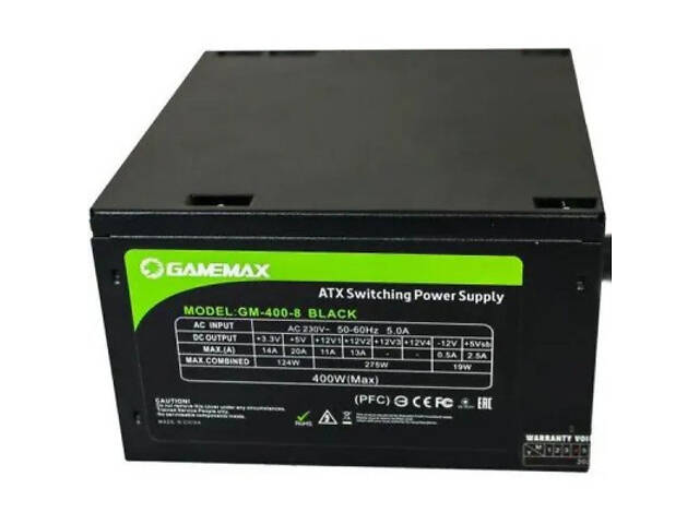 Блок живлення Gamemax GM-400-8CM Black - Фото 1