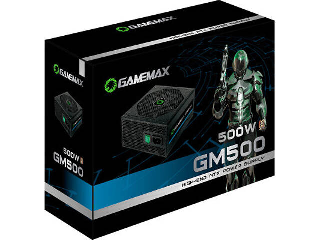 Блок живлення Gamemax GM-500 80+ APFC Black - Фото 7