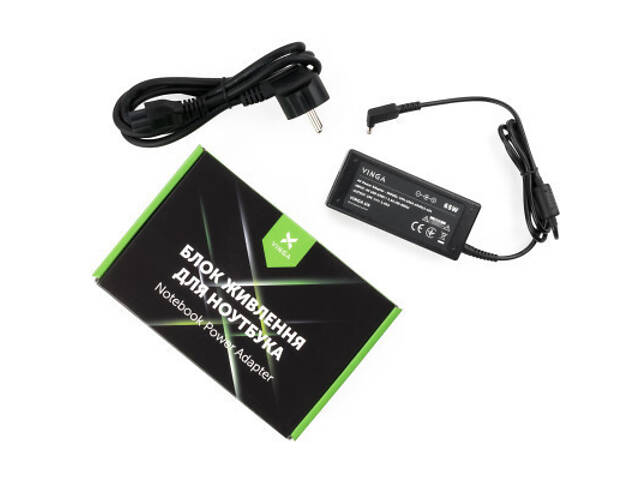 Блок живлення до ноутбука Vinga ASUS 65W 19V 3,42A 4.0 *1.35 (VPA-1934-AS4013-101) - Фото 1