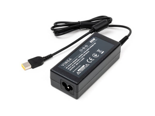 Блок живлення до ноутбука Vinga Lenovo 65W 20V 3.25А square with pin (VPA-2032-LNSQ01-101) - Фото 1