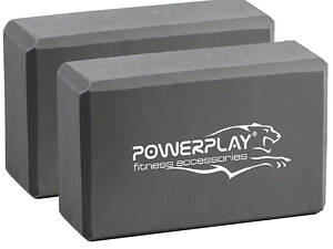 Блоки для йоги 2 шт. PowerPlay 4006 Yoga Brick EVA Серые (пара)
