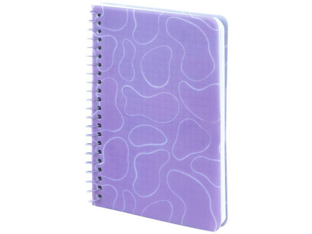 Блокнот Axent на спіралі B6 80 аркушів, клітинка, пластикова обкладинка, фіолетовий (8463-1-A) - Фото 2