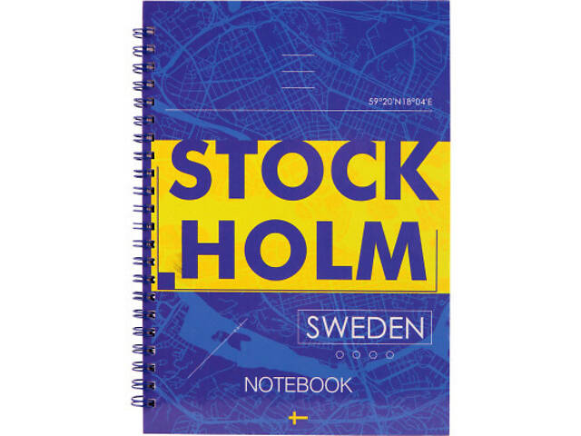 Блокнот Axent на спирали твердая обкл., А5, 96л. Stockholm (8032-08-A) - Фото 1