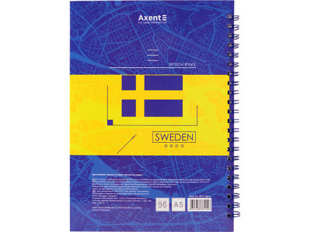 Блокнот Axent на спирали твердая обкл., А5, 96л. Stockholm (8032-08-A) - Фото 3