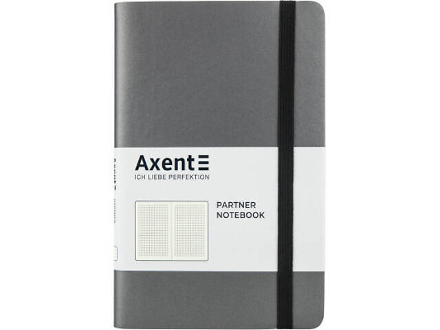 Блокнот Axent Partner Soft, 125х195, 96 арк., клітинка, сірий (8206-15-A) - Фото 1