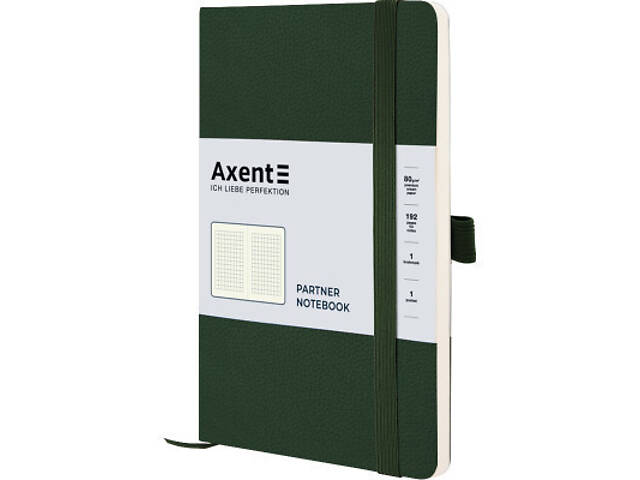 Блокнот Axent Partner Soft Skin 125x195 мм 96 аркушів у клітинку Зелений (8616-23-A) - Фото 1