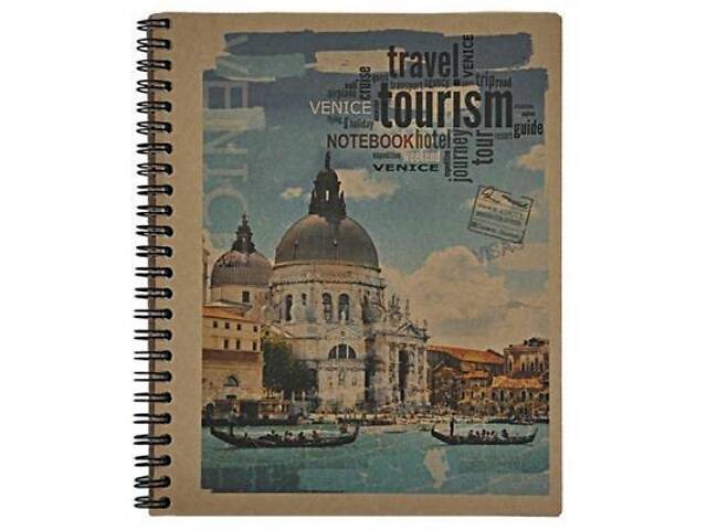 Блокнот Buromax spiral side, А5, 80 аркушів, KRAFT, квадрат (асортимент) (BM.2415) - Фото 1