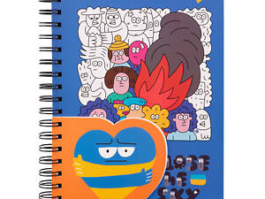 Блокнот на спіралі 2 в 1 у клітинку YES Stand with Ukraine 151781