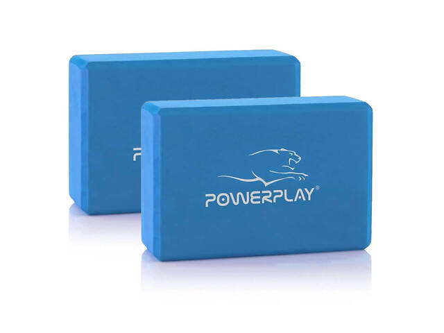 Блок для йоги 2 шт. (пара) PowerPlay 4006 Yoga Brick EVA Сині - Фото 1