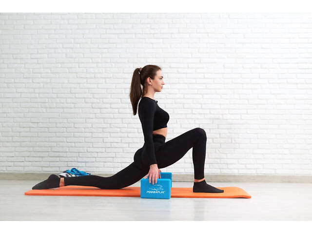 Блок для йоги 2 шт. (пара) PowerPlay 4006 Yoga Brick EVA Сині - Фото 7