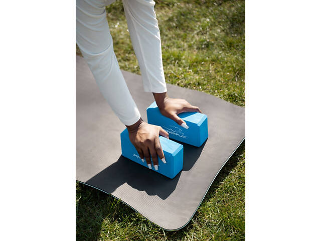 Блок для йоги 2 шт. (пара) PowerPlay 4006 Yoga Brick EVA Сині - Фото 8