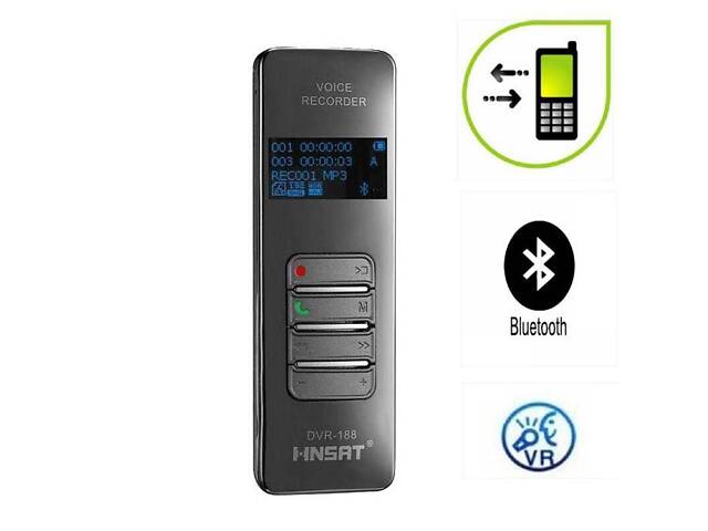 Bluetooth диктофон для записи телефонных разговоров c мобильного телефона HNSAT DVR-188 8 Гб (100667) - Фото 2