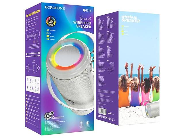 Bluetooth Колонка Borofone BR13 Young sports Grey - Фото 2
