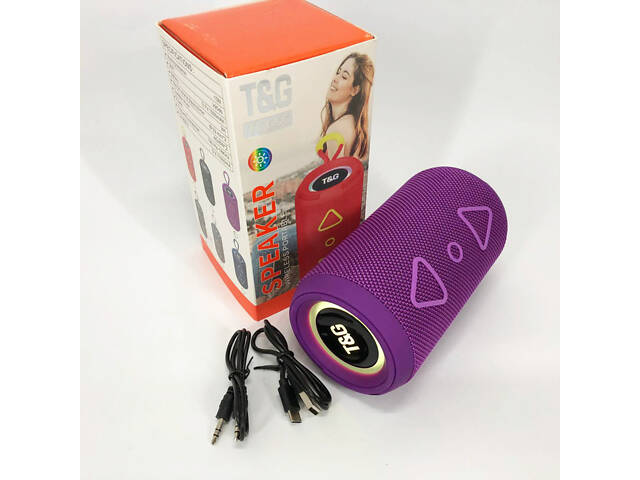 Bluetooth колонка портативна TG656 FM-радіо, потужна переносна акустична колонка. Колір: фіолетовий - Фото 3